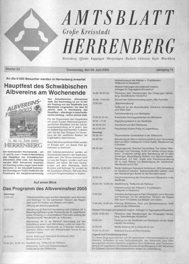 G20050620-IMG1731-Amtsblatt-20050609-S1 - Amtsblatt Herrenberg
